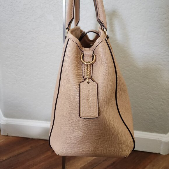 Euc Coach Margot Tan Leather Satchel Handbag Purse - Picture 6 of 14